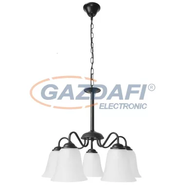 RÁBALUX 7258 Fabiola 5-ös függeszték,E27 5x40W,matt fekete/opál 230V     A++ -> E