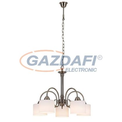   RÁBALUX 7276 Edith klasszik függeszték, 5x60W,a.sárgaréz 230V     A++ -> E