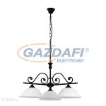   RÁBALUX 7773 Dorothea 3 ágú függeszték E27 3x60W matt fekete 230V     A++ -> E