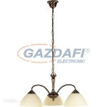   RÁBALUX 8173 Regina 3 ágú csillár E14 3x40W bronz-krém búra 230V     A++ -> E