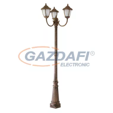 RÁBALUX 8379 Madrid kültéri 3 ágú állólámpa 3x60W antik arany IP43 230V A++ -> E