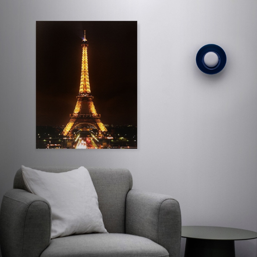 Family Decor 58485 LED-es fali kép - "Eiffel torony" - 16 melegfehér LED - 38 x 48 cm